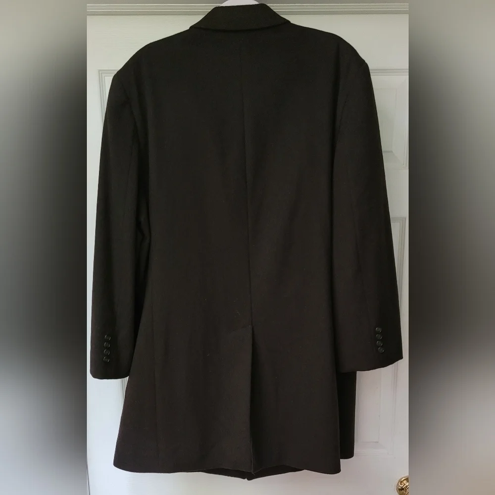 Kenneth Cole New York Men's Charcoal Gray/Black Wool Peacoat Trenchcoat Size 46R